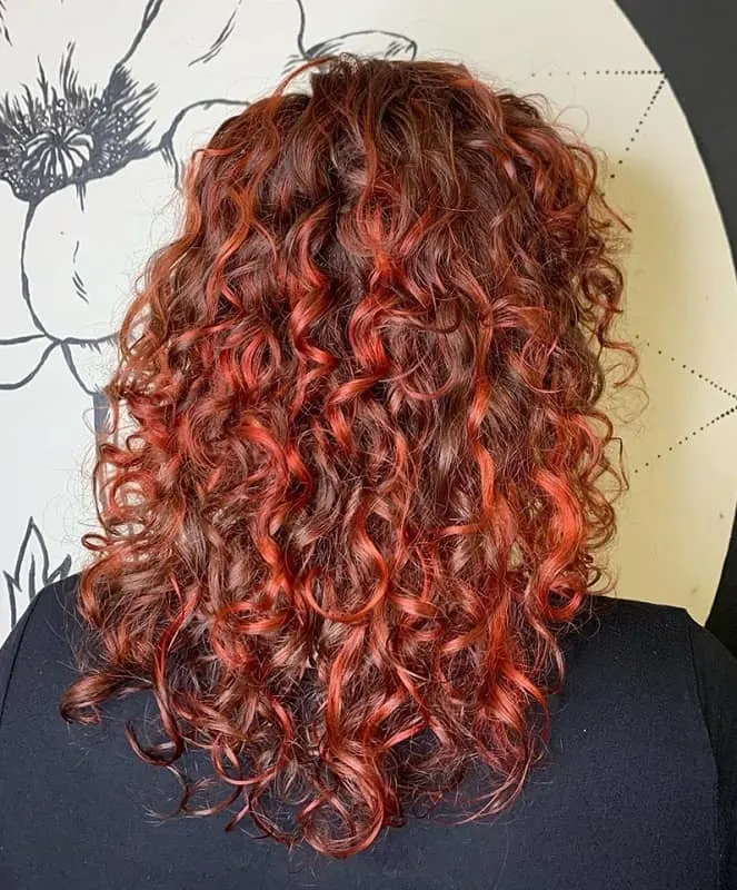 red pintura highlighted hair