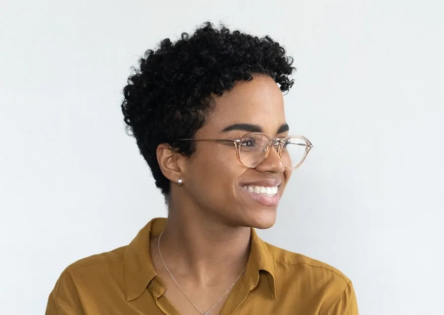 pixie cut for black women with square face