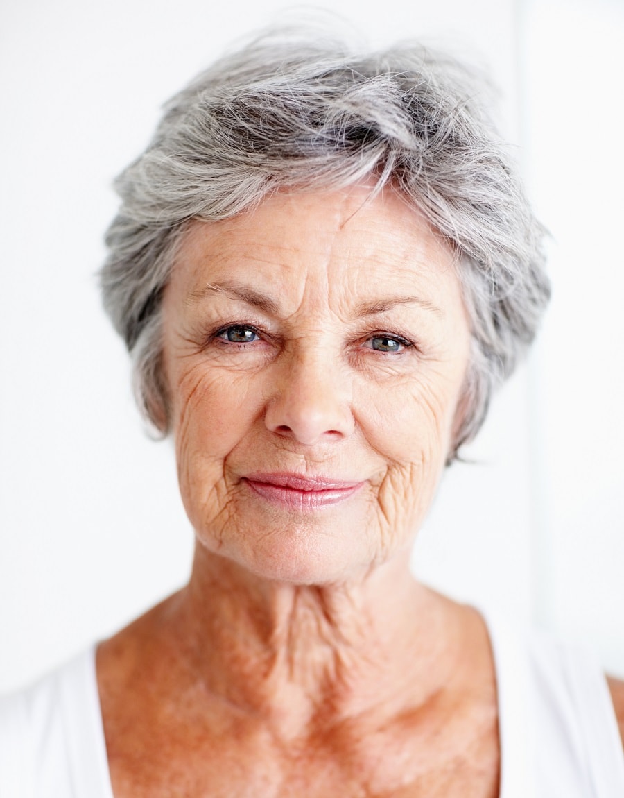 pixie cut for women over 70 with thick hair