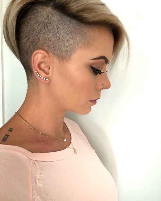 long pixie cut shaved side