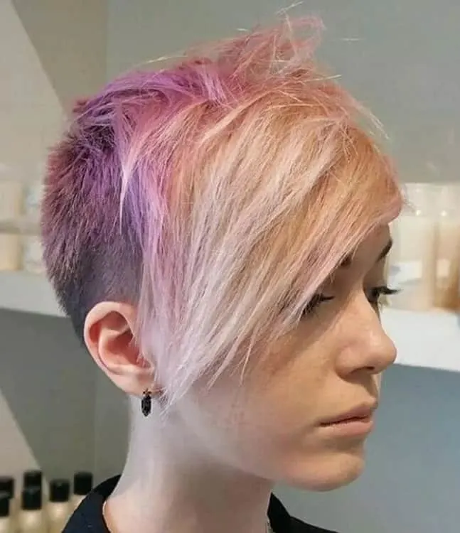 two tone pixie with shaved side