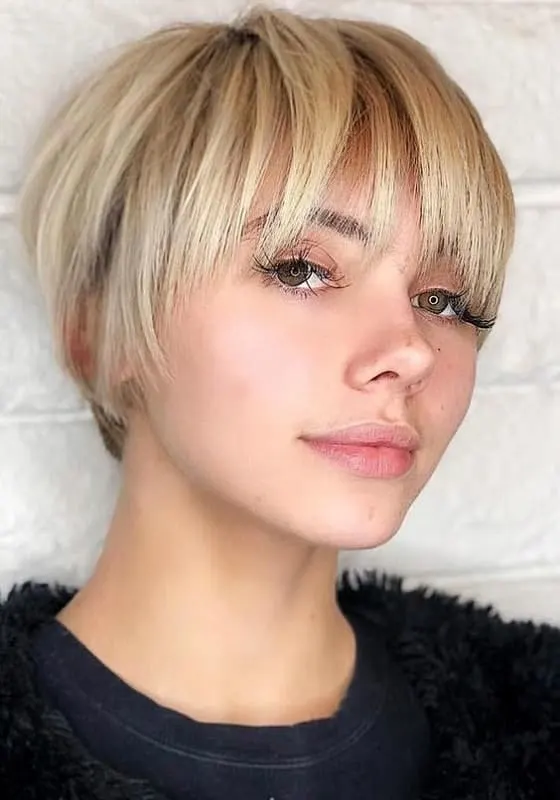 blonde pixie for thick hair 