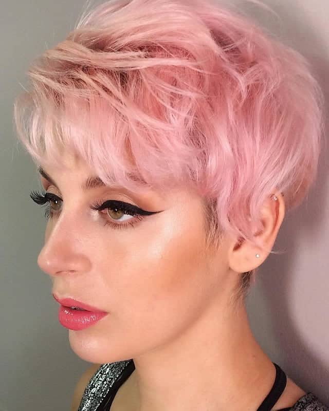 pink pixie cuts for thick hair 
