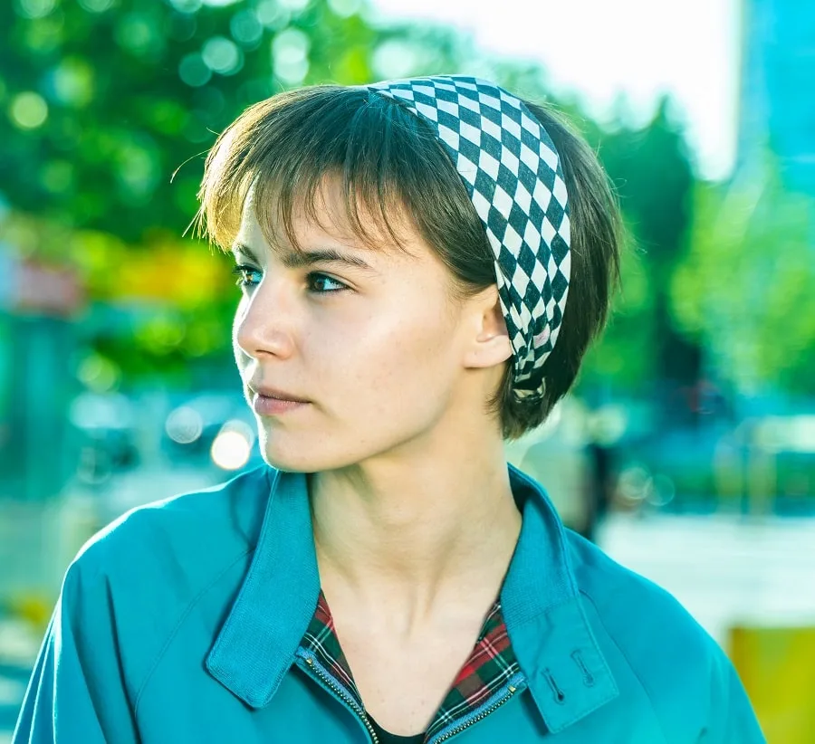 pixie hair with headband for teenage girls