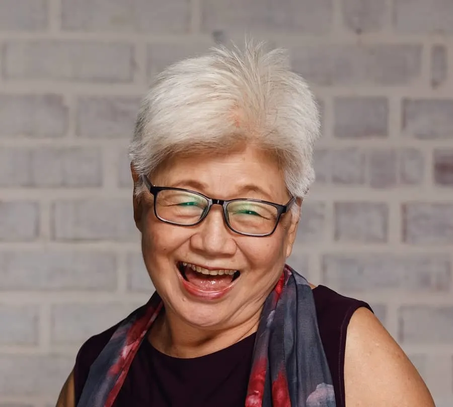 pixie haircut for older asian women