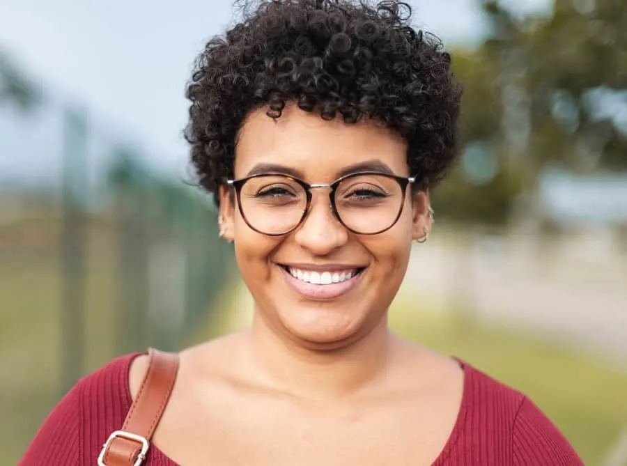 curly pixie for round face