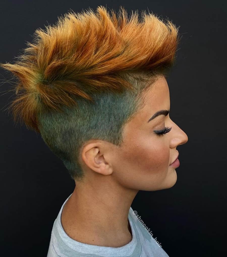 pixie haircut with shaved sides and back