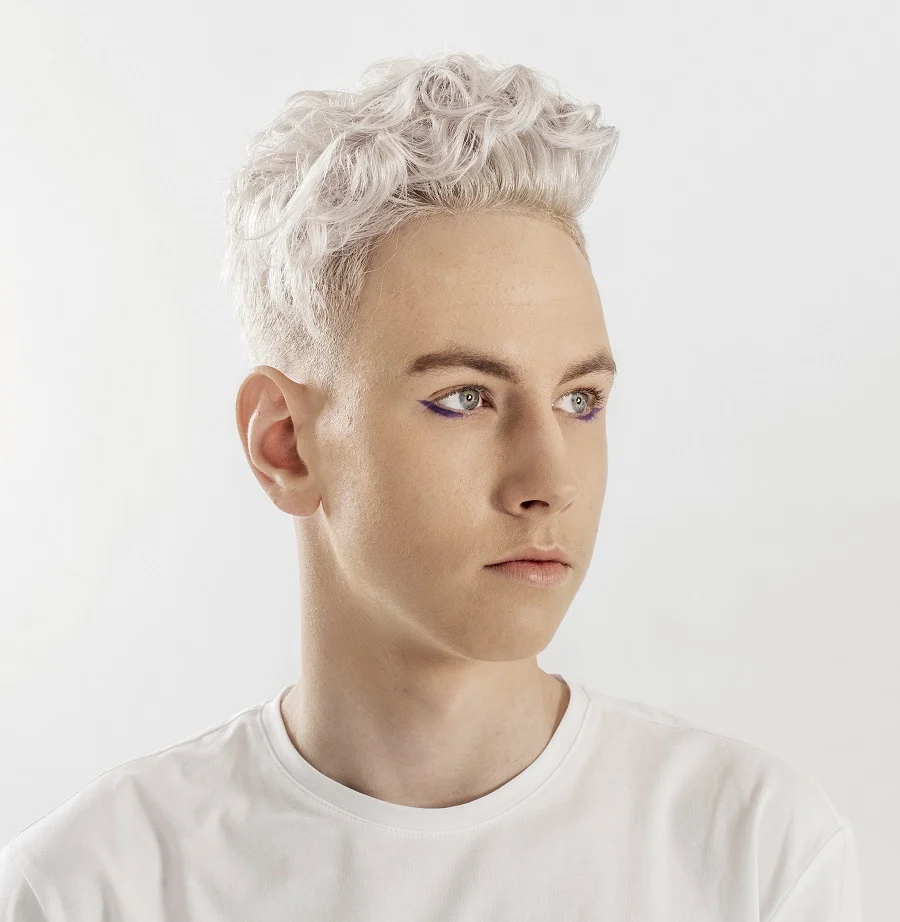 platinum bleach blonde hair for men