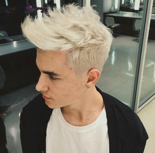 spiky platinum blonde hairstyle