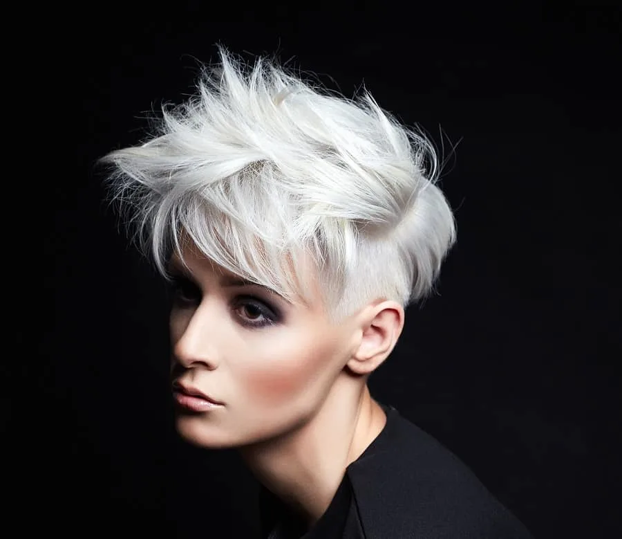 platinum blonde messy pixie