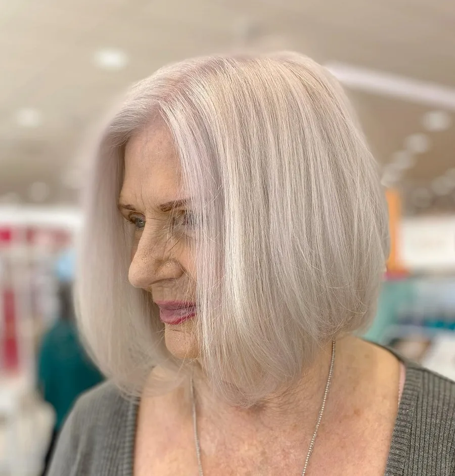 platinum bob hair for over 50