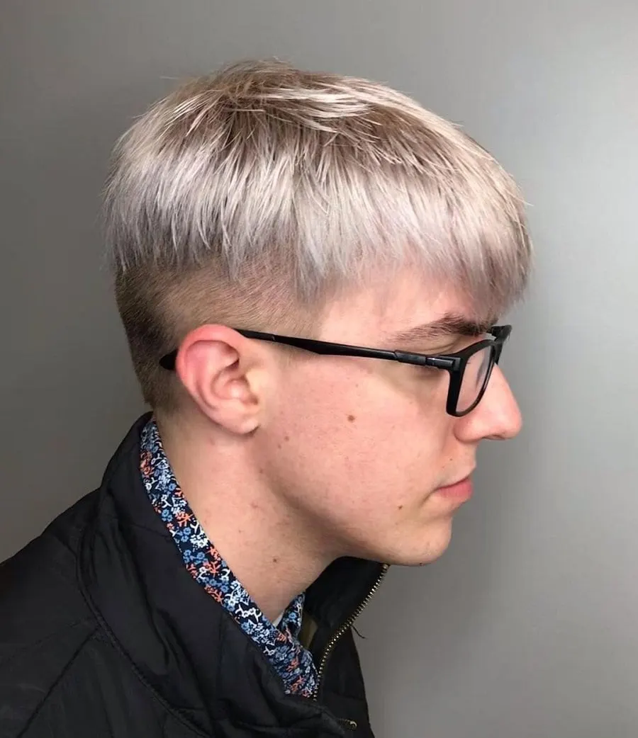 platinum hair with disconnected undercut