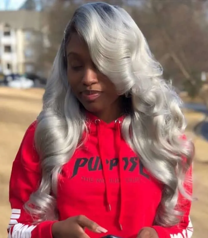 platinum silver hair for black girls