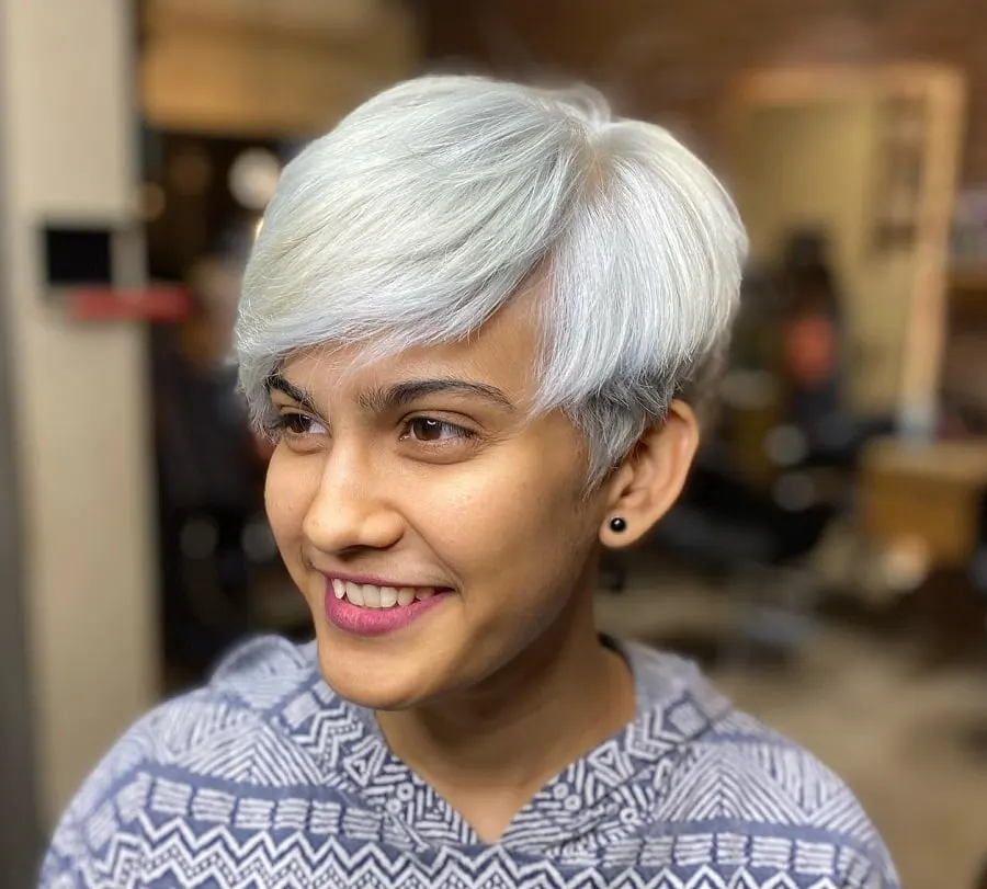 platinum silver pixie hair