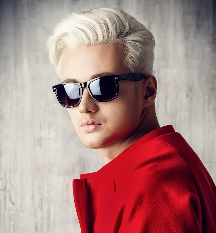 platinum white hairstyle for guys