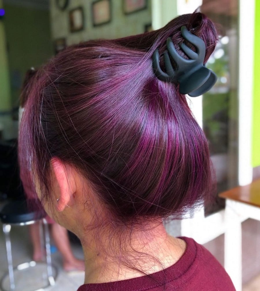 Plum purple red hair