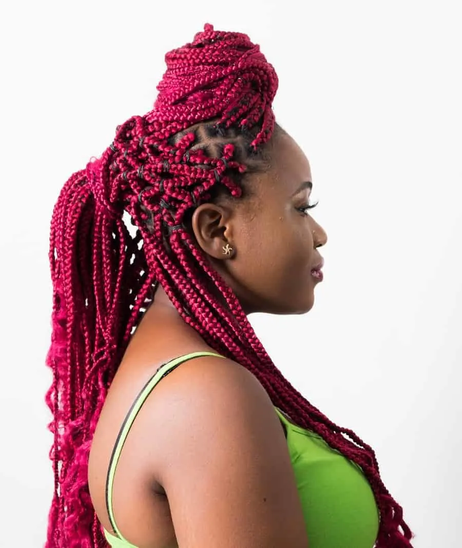 bright red poetic justice braids