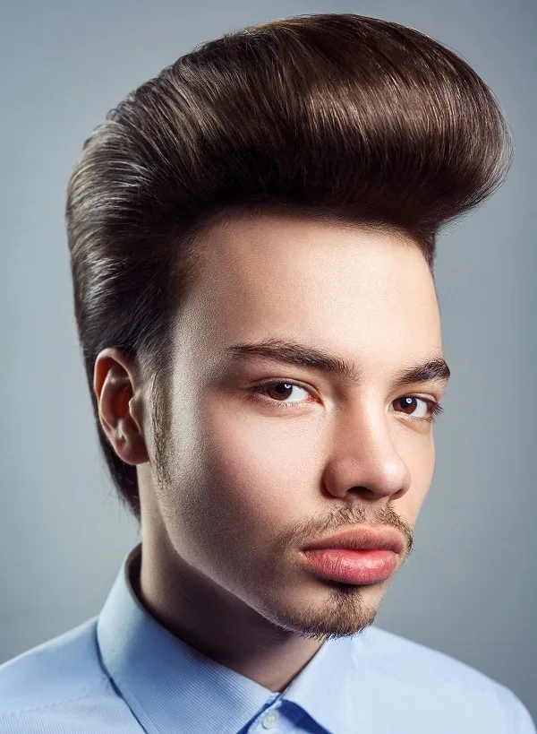 pompadour with sideburn