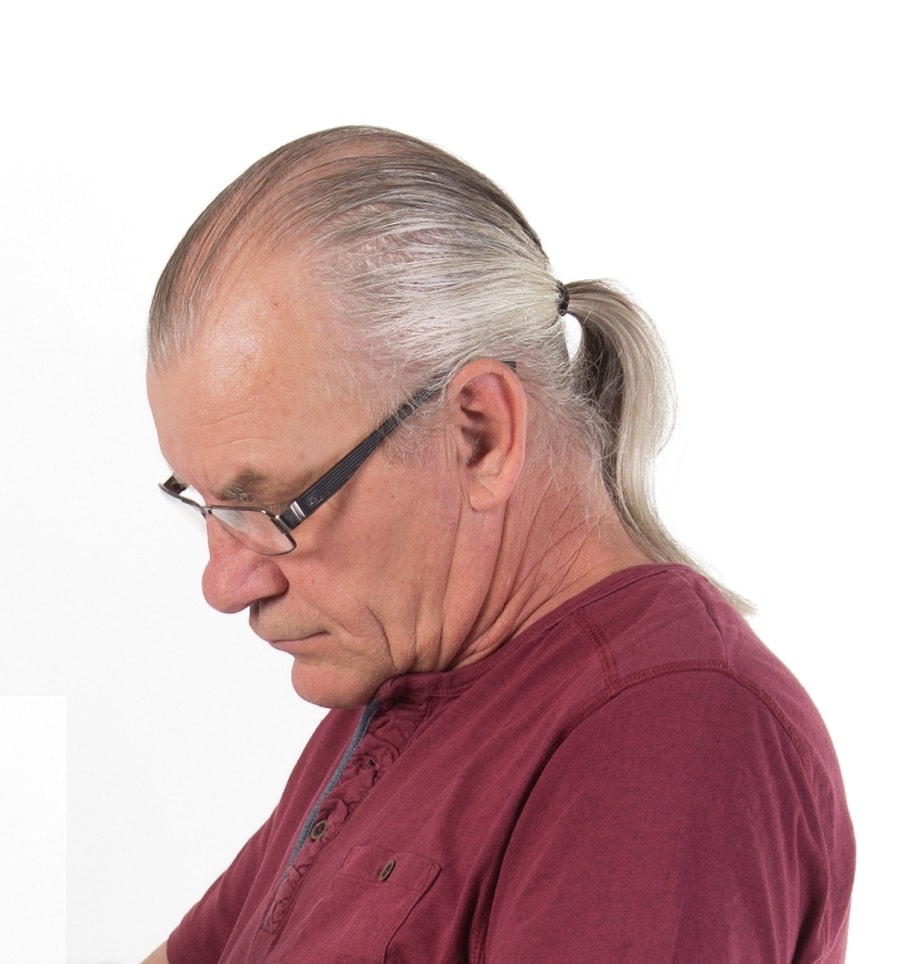 Ponytail for balding men over 60