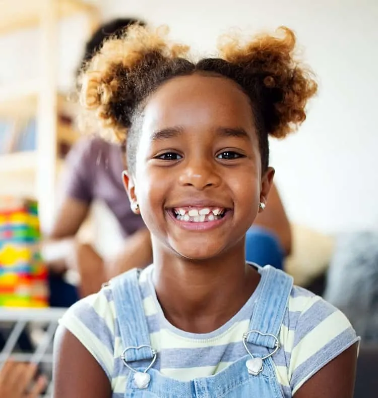 two ponytails for little black girl