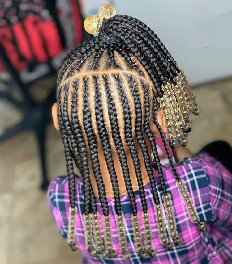 half up ponytail for little black girl