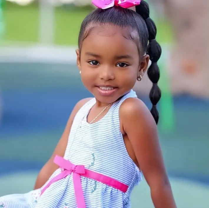 bubble ponytail for little black girl