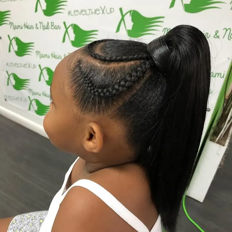 straight ponytail for little black girl