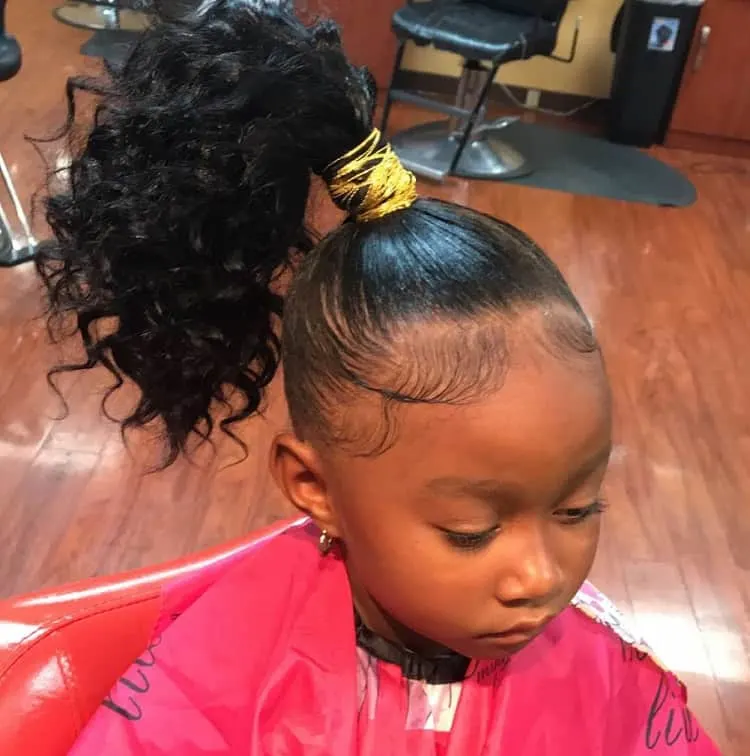genie ponytail for little black girl
