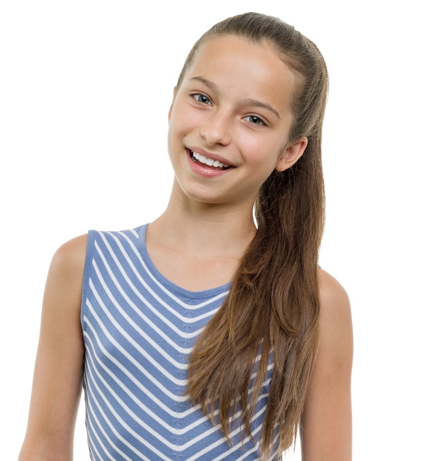 Image of Sleek ponytail hairstyle for 6th grade