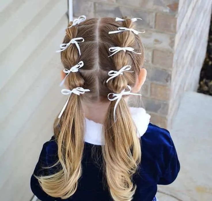 pull through ponytail for school girl