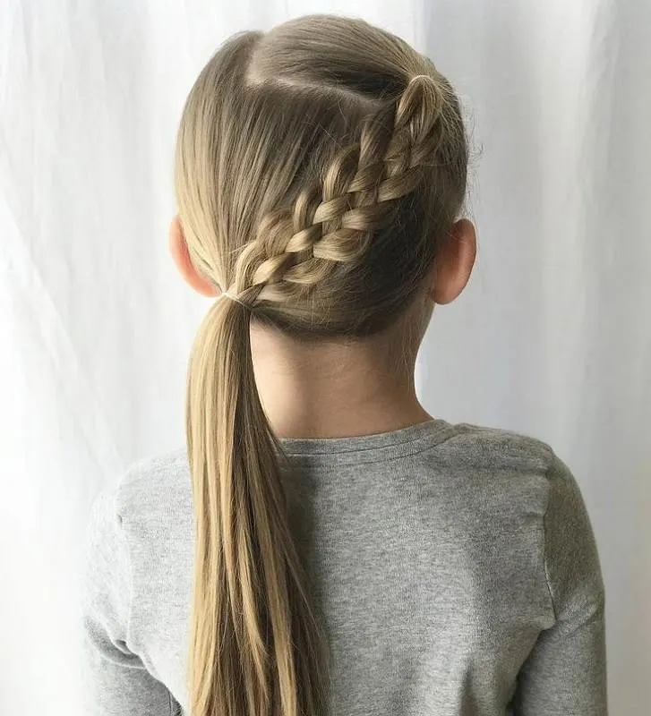 crown braided ponytail for school