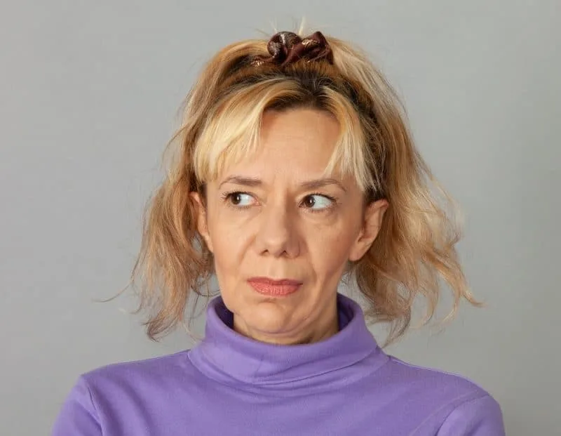 ponytail with bangs for older women