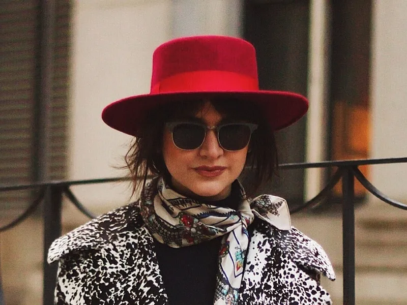 pork pie hat for woman with short hair