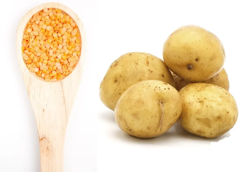 potato and lentil to remove unwanted hair