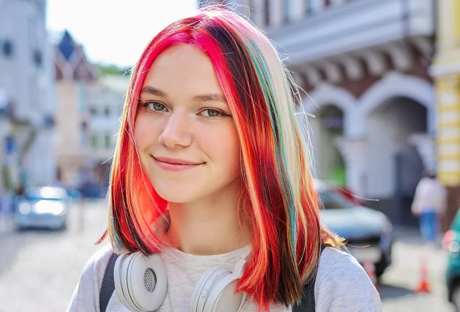 preppy colored hairstyle