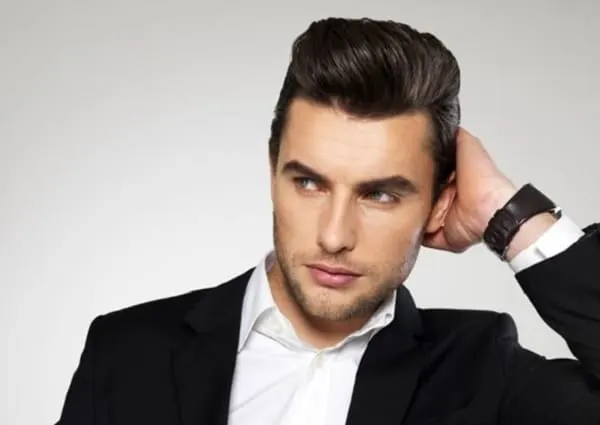 preppy pompadour for men