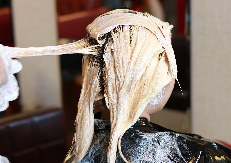process of coloring hair blonde
