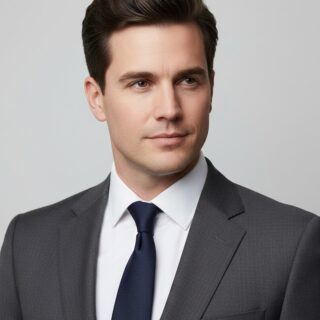 Professional men&rsquo;s hairstyle with a sleek side part