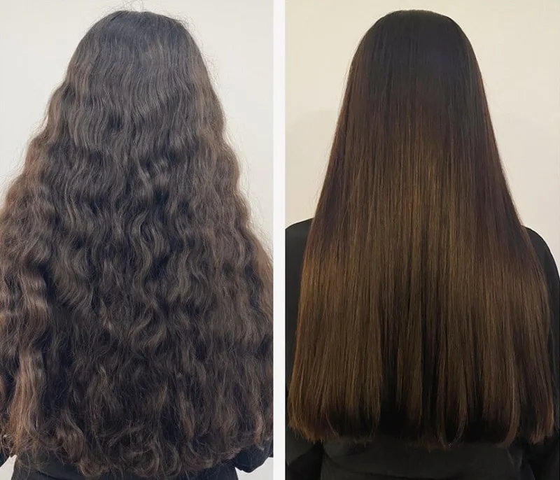 japanese hair straightening: before and after result
