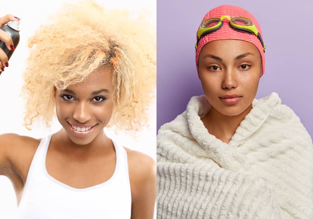 protect bleached natural hair from  salt water and chlorine