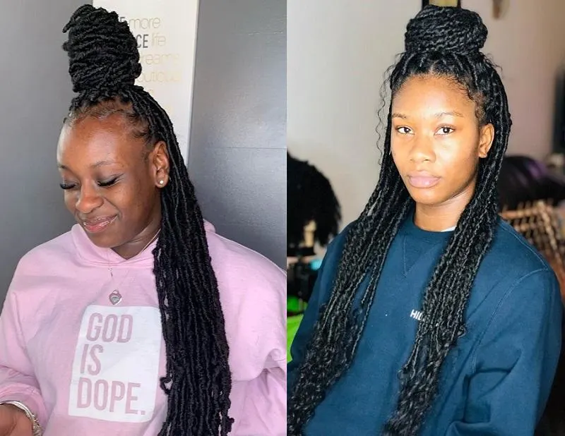 protective hairstyle with locs