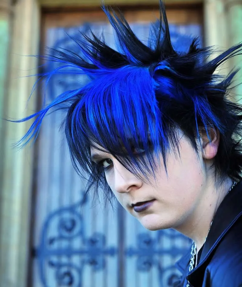 punk bangs style for men