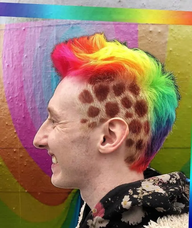 punk rainbow hair for men