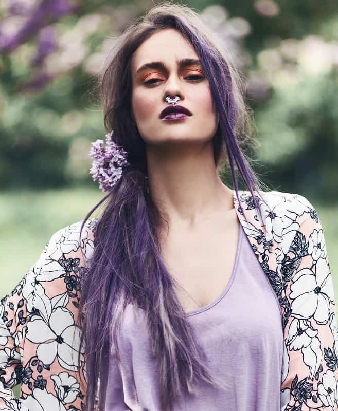 purple balayage hair 