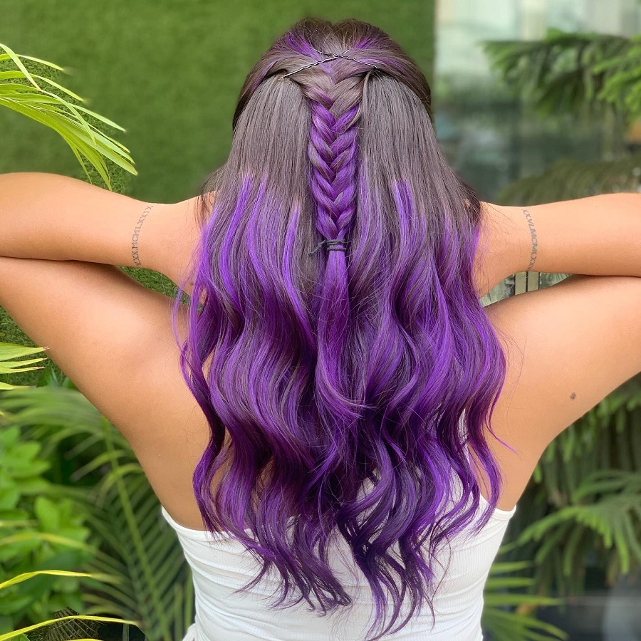 purple balayage ombre hair