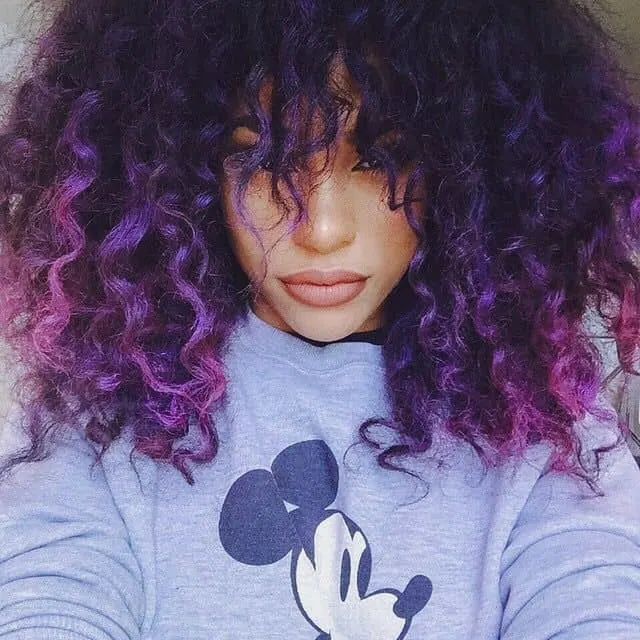 funky curly purple hair