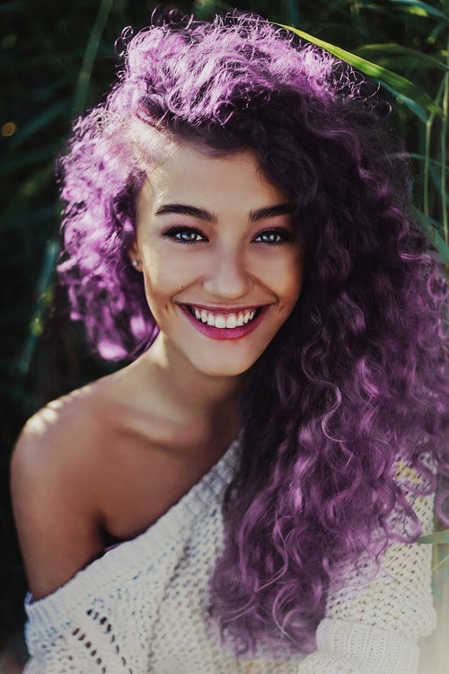 amazing curly purple hair for women