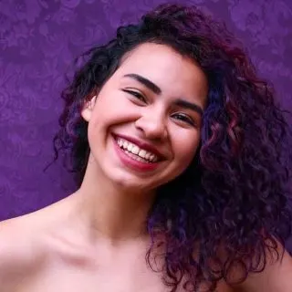 purple curly hair for women