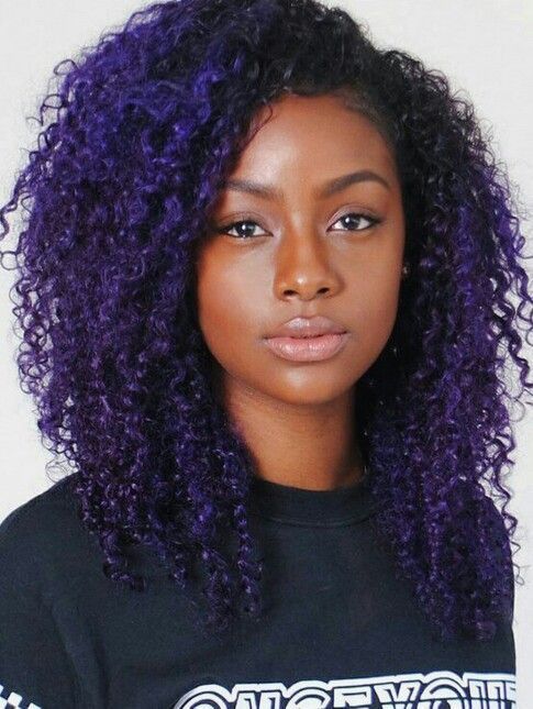 Purple Coiled Curly Hair