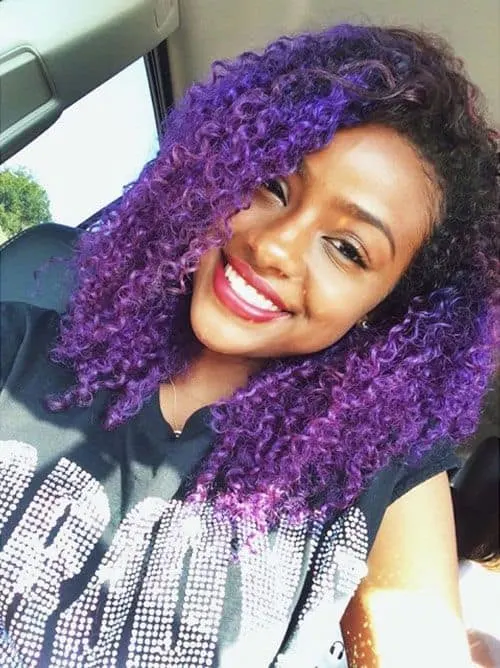 Curly Purple Afro